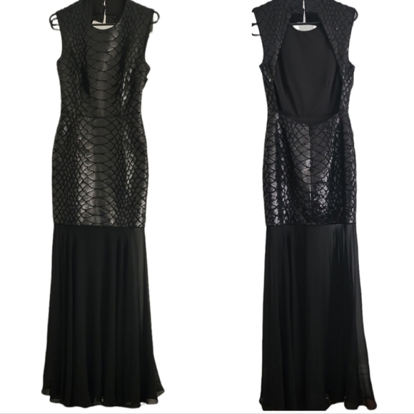 Bcbgmaxazria Marielle Paython Tulle-Hem Sequin Gown - Picture 2 of 5